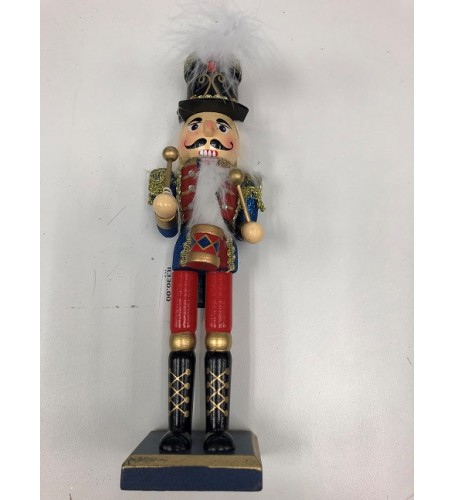 25CM BLUE GLITTER NUTCRACKER STANDING 